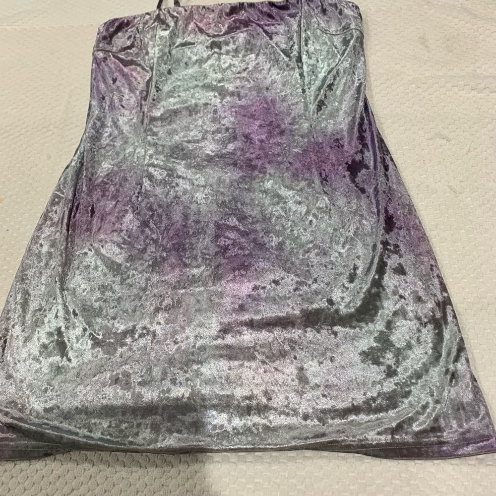 Lulu's Purple and Silver Velvet Dress